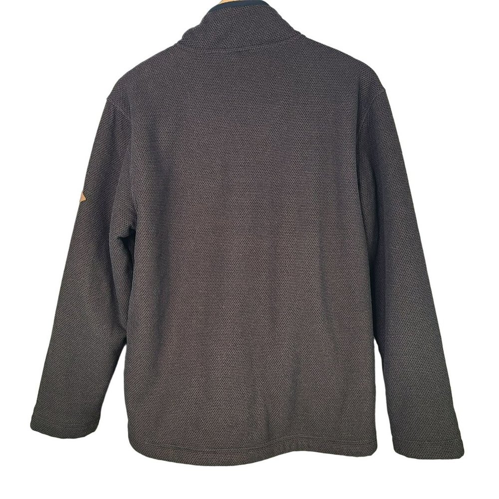 Orvis Sweater Men Sz MED 1/4 Zip Brown Waffle Knit Sherpa Lined Pullover - Picture 2 of 7
